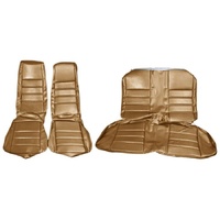1972-73 Mustang Coupe Standard Front & Rear Upholstery Set w/ Bucket Seats - Ginger