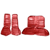1972-73 Mustang Coupe Standard Front & Rear Upholstery Set w/ Bucket Seats - Vermilion
