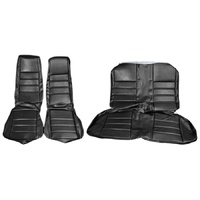 1972-73 Mustang Coupe Standard Rear Bench Seat Upholstery Set w/ Side Armrests - Black
