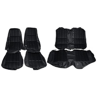 1971 Mustang Coupe Deluxe/Grande Front & Rear Upholstery Set w/ Bucket Seats - Black