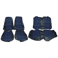 1971 Mustang Coupe Deluxe/Grande Front & Rear Upholstery Set w/ Bucket Seats - Blue