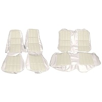 1971-73 Mustang Convertible Deluxe/Grande Front & Rear Upholstery Set w/ Bucket Seats - White