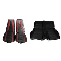 1971-73 Mustang Mach 1 Fastback Front & Rear Upholstery Set - Black/Red