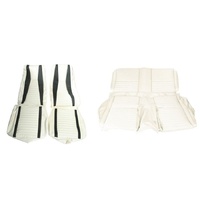 1971-73 Mustang Mach 1 Fastback Front & Rear Upholstery Set - White/Black
