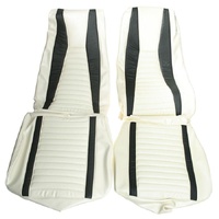 1971-73 Mustang Mach 1 Front Bucket Seats Upholstery Set - White/Black