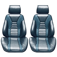 1971-73 Mustang Touring Mach 1 High Back Front Bucket Seats - Dark Blue