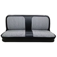 1967-72 Chevrolet Truck Front Bench Seat Upholstery Set w/ Houndstooth Inserts - Black/Teal