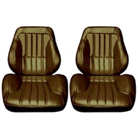 1967-72 Chevy Truck Touring II Assembled Reclining Bucket Seats - Dark Saddle