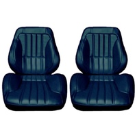 1967-72 Chevy Truck Touring II Assembled Reclining Bucket Seats - Medium Blue