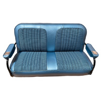 1971-72 Chevrolet K5 Blazer Rear Jump Seat Upholstery Set w/ Walrus Grain Inserts - Black/Orange