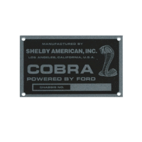 Shelby AC Cobra 427 Chassis ID Tag Plate - Late with Snake