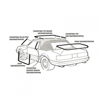 1988 - 1993 Mustang Convertible Pillar Post Weather Strip - Left