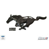 1994-2004 Mustang Running Horse Emblem - Hydrocarbon Fiber Finish