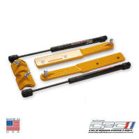 2005-2010 Mustang V6/GT Gas Strut Hood Lift Kit - Grabber Orange