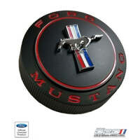 1966 Mustang Restomod Black Gas Cap Assembly - Vented w/ Security Cable