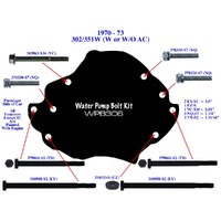 1970-73 Mustang Water Pump Bolts (302, 351W, Boss 302)