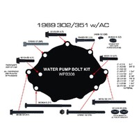 1969 Mustang Water Pump Bolts (302, 351W w/ A/C)
