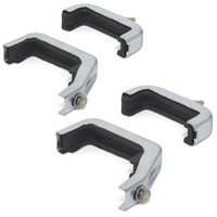 1966-77 Bronco V8 8pc Maxcore Radiator Satin Chrome Bracket Set for 3.25" Tanks