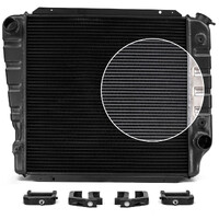 1966-77 Bronco 289/302 20" Maxcore 3-Row Aluminum Radiator Stealth Black w/ Mounting Brackets