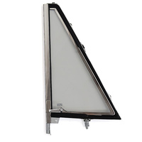 1966-77 Ford Bronco Chrome Vent Window Assembly - Left, Grey Tint Glass