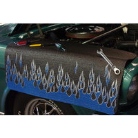 Original Fender Gripper - Blue and Silver Flames