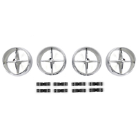1966 Mustang 4pc Air Conditioner Fan Register Set with 8 Clips For Underdash Hang-On Unit