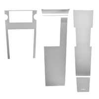 1967 Mustang/Cougar Console Brushed Aluminium Overlay Set (5pc Set) - Manual Trans
