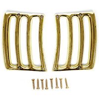 1964-66 Mustang Gold Headlight Bucket Extension Trim - Pair