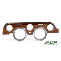 1968 Mustang Instrument Bezel - Deluxe Woodgrain (w/o Running Horse Emblem)