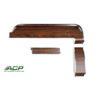 1968 Mustang Metal-Backed Deluxe Woodgrain Dash Trim Set (Upper/Center/Lower)