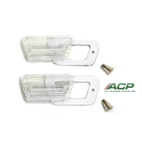 1968 Mustang Front Side Marker Light Lens Pair (w/screws & gaskets)