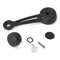 1968-72 Ford F-Truck/1968-77 Bronco Door Or Quarter Window Handle w/ Knob & Cover Plate Standard Black Driver Or Passenger Side