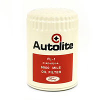 Ford Mustang Official Licensed Oil Filter Autolite/Ford Script, White/Red with Star