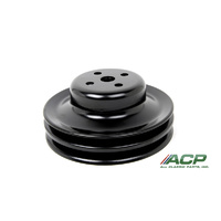 1965-70 Mustang Black Water Pump Pulley w/AC 2 Groove (5 13/16" OD)