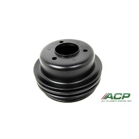 1965-67 Mustang 289 w/AC/PS Crankshaft Pulley Triple Groove - Black (6 21/32" OD)