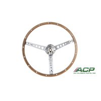 1967 Mustang Deluxe Woodgrain Assembly Steering Wheel (Includes Horn Ring, Collar & Hardware - No Horn)