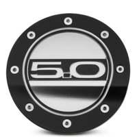 2015 - 2020 Mustang 5.0 Comp Series Fuel Door - Black / Silver