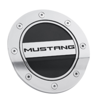 2015 - 2020 Mustang Comp Series Fuel Door - Silver/Black