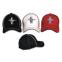 Ford Mustang Logo Flex Fit Hat - White, L/XL