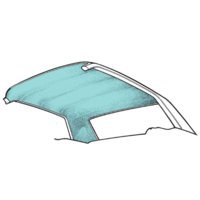 1965 - 1968 Mustang Fastback 2+2 Headliner (Aqua)