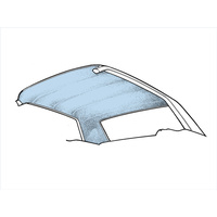 1965 - 1968 Mustang Fastback 2+2 Headliner (Light Blue)