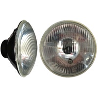 Semi Sealed Beam Headlight 7" Regular Curved Lens H4 - Pair w/ Park Light