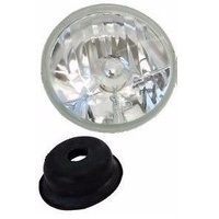 Semi Sealed Beam Headlight 7" Multi Surface Reflector Clear Lens H4 - Single