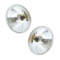 Semi Sealed Beam Headlight 7" Regular Flat Lens H4 - Pair w/ Park Light
