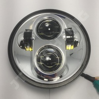 Semi Sealed Beam Headlight 5 3/4" Chrome Reflector Clear Lens - Set of 4