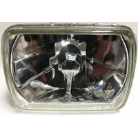 Semi Sealed Beam Headlight 6" x 8" Multi Surface Reflector Clear Lens H4 - Pair