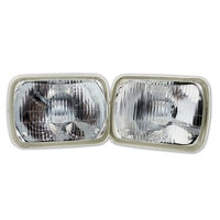Semi Sealed Beam Headlight 6" x 8" Regular Flat Lens H4 Park Light - Pair