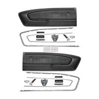 1964 - 1966 Mustang Deluxe Pony Door Panel Conversion Kit - Black