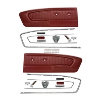 1964 - 1966 Mustang Deluxe Pony Door Panel Conversion Kit - Dark Red