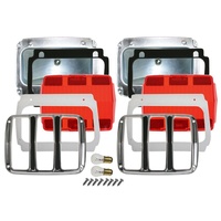 1964 - 1966 Mustang Tail Light Bezel, Lens & Housing Kit